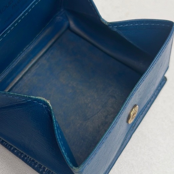 Authentic Louis Vuitton Epi Porte Monnaie Boite Blue Leather Coin Purse Wallet - Picture 10 of 13